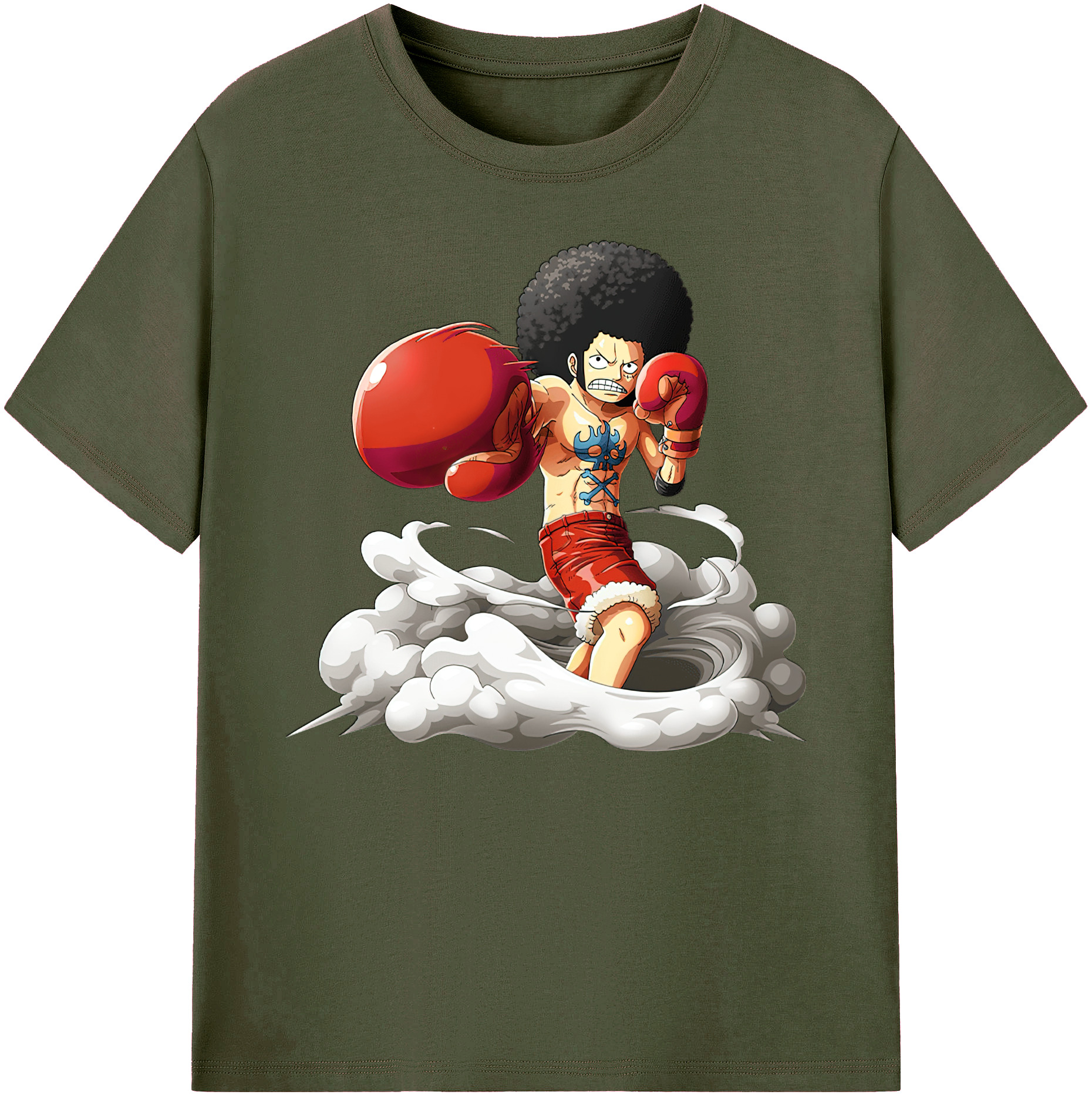 ワンピース モンキー・D・ルフィ ONE PIECE Monkey D. Luffy 綿100％ メンズ半袖Tシャツ｜肌触りやわらか＆通気性